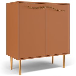 Комод Арт Колор matte Стайл Голд с 2 полками Томленый оранжевый матовый