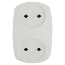 Разветвитель электрический ЭРА SPx-2-W на 2 розетки без заземления 10А белый