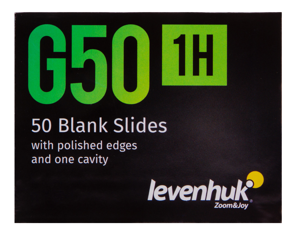 Стекла предметные с лункой Levenhuk G50 1H, 50 шт.