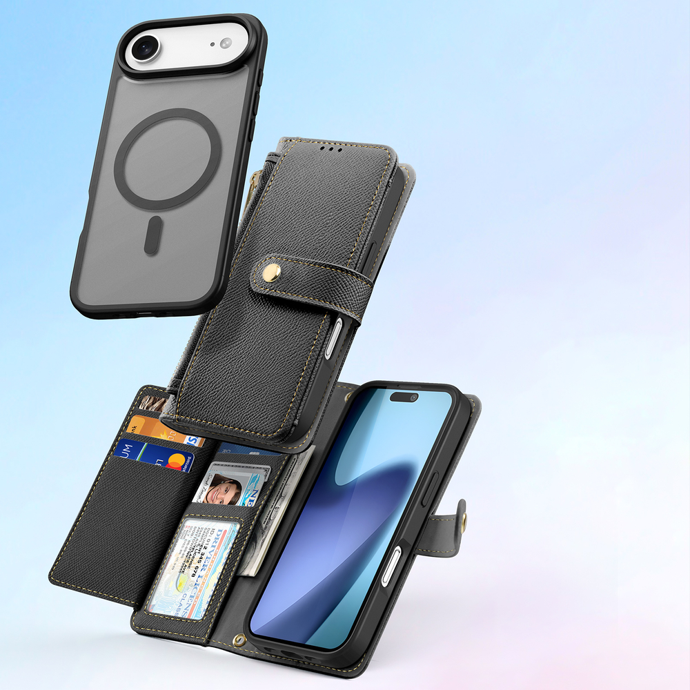 Чехол кошелек с MagSafe из кожи для iPhone Air, серия Lawa от Dux Ducis