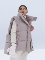 Жилет oversize утепленный, beige