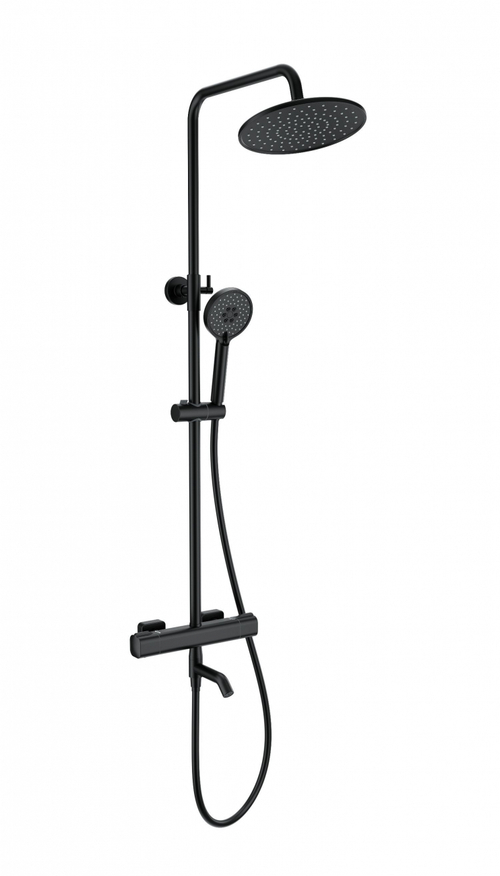Душевая система с термостатом WONZON & WOGHAND STAY 1, Черный матовый (WW-B3051-A1-MB)