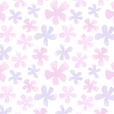 Пастельные розовые и сиреневые цветы на белом фонею