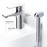 Смеситель для раковины с гигиеническим душем AM.PM Gem F90A03000