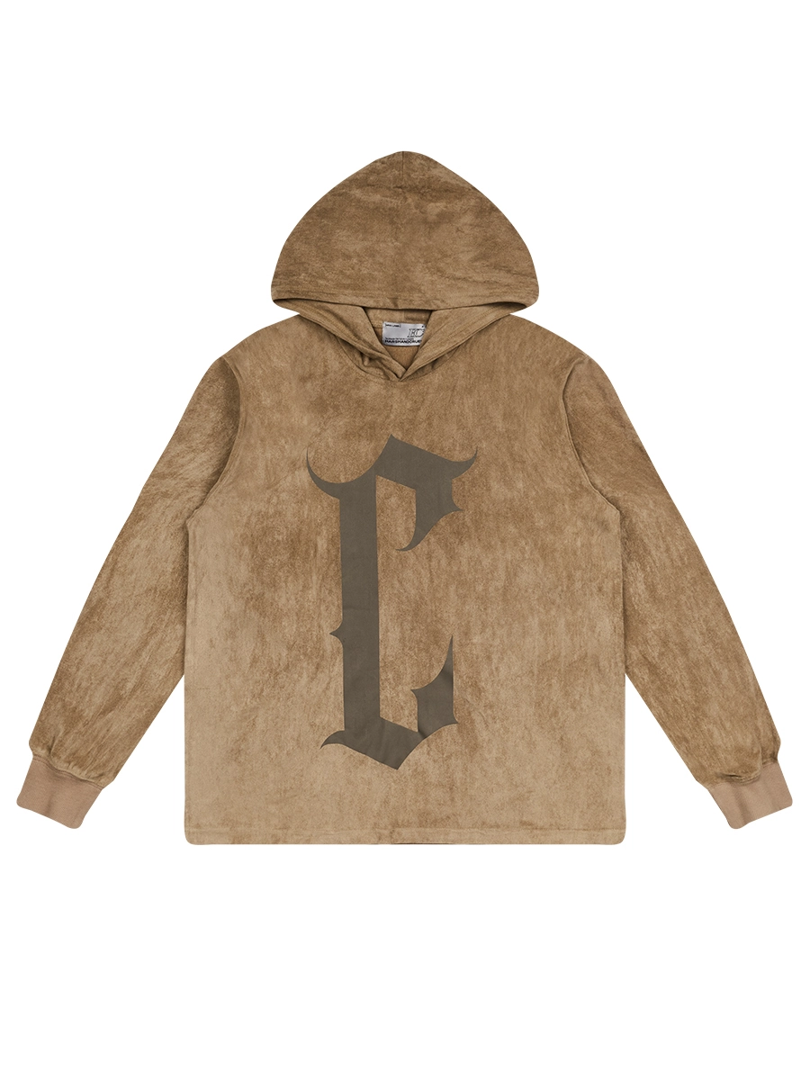 Худи HARSHandCRUEL "C Logo" Oversized Suede Hoodie