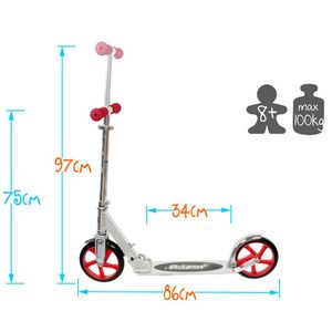 A5 Lux Scooter самокат Razor, серебряный