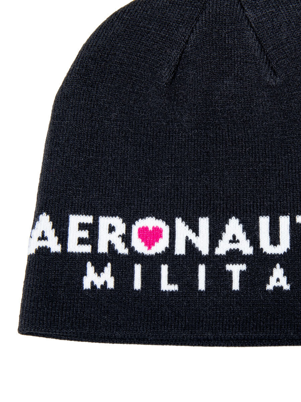 Шапка AERONAUTICA 062 черный сердечко розовым