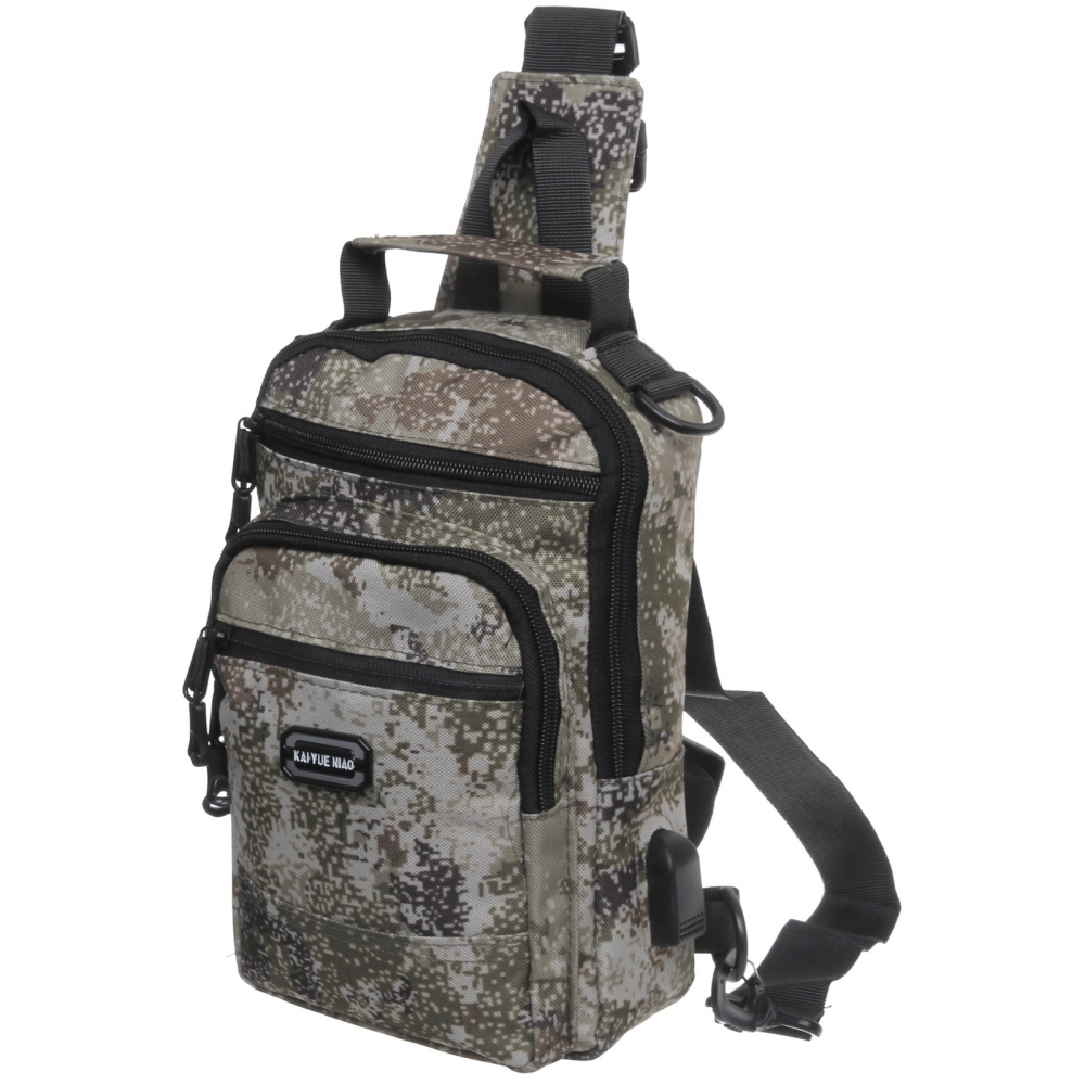 Сумка мужская через плечо «Viking», 4 кармана, цвет хаки-серый, 27*16*6,5см