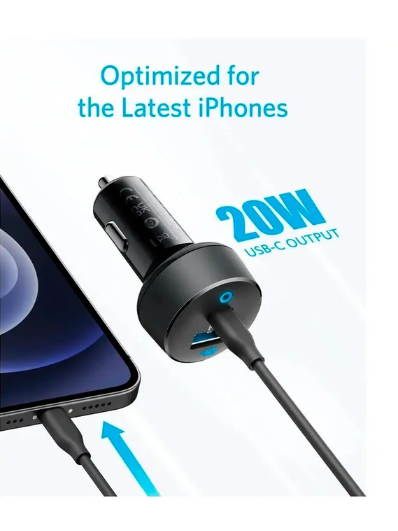 Автомобильное зарядное устройство Anker Power Drive PD+2 черный (A2732PF2)