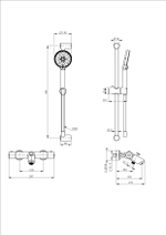 Смеситель для ванны с душем и термостатом WONZON & WOGHAND, Темный графит (WW-C2002-A-BGG)