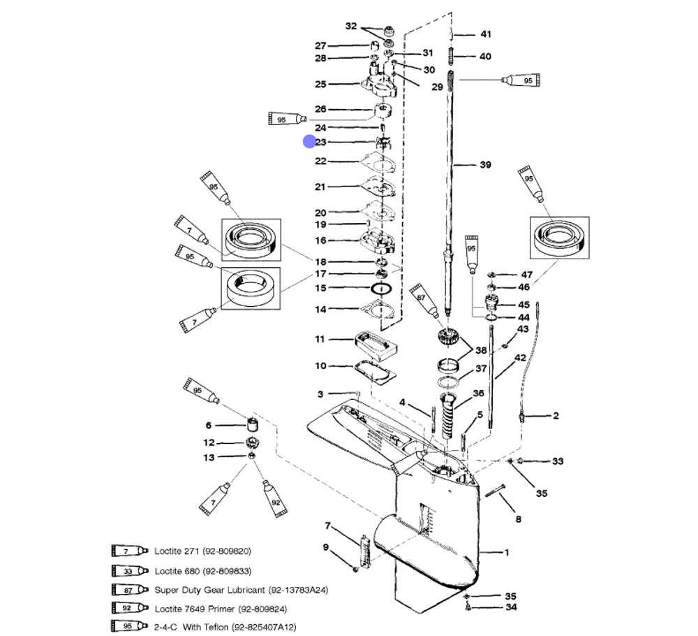 Крыльчатка помпы Mercury 30-70лс (47-89983)