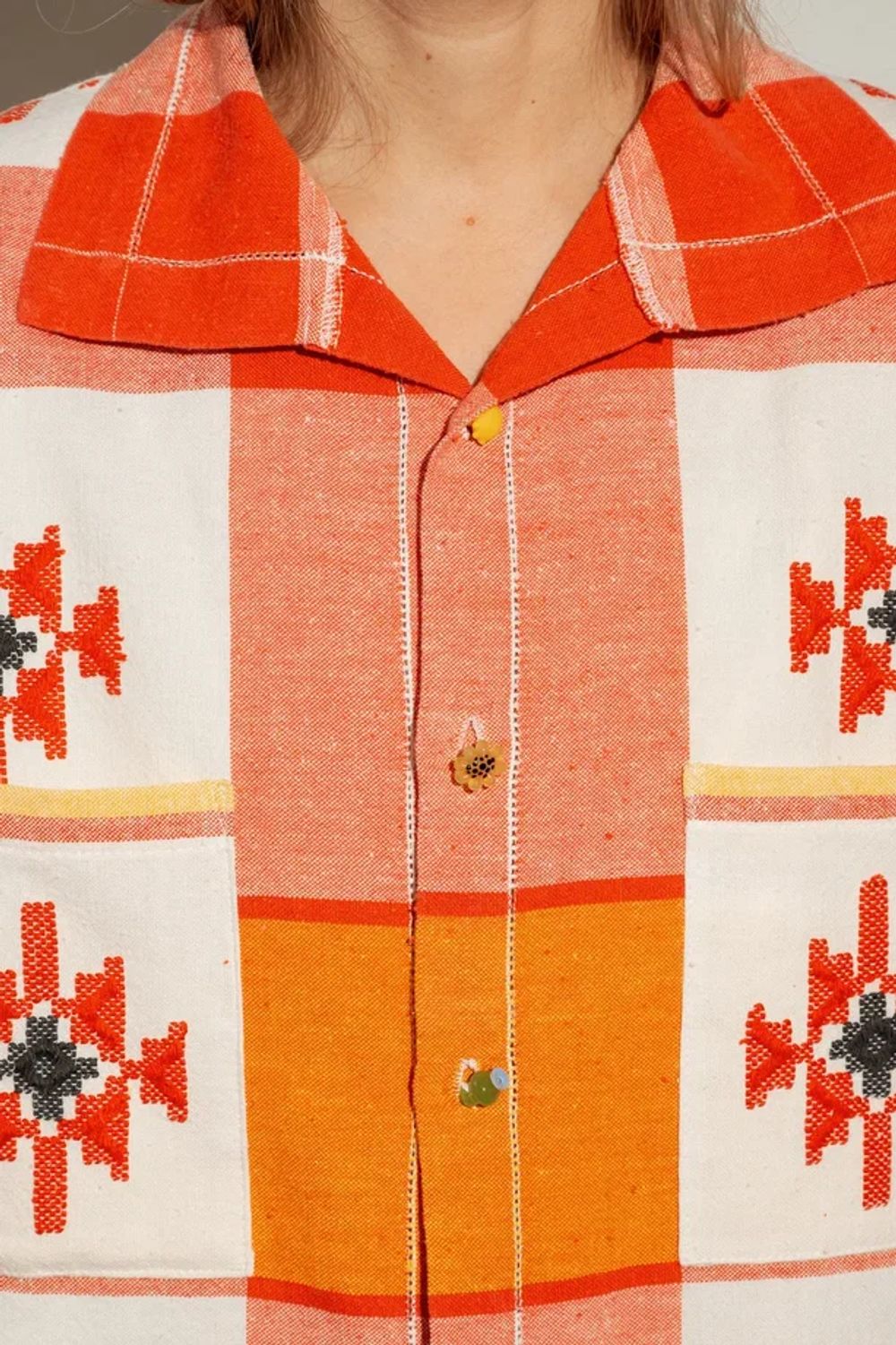 Рубашка Soeurs с подсолнухом красная