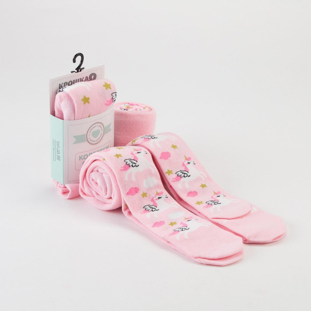 Колготки д/дев "Единороги" р.68-74 роз (Крошка Я) 6385294, 1 шт.