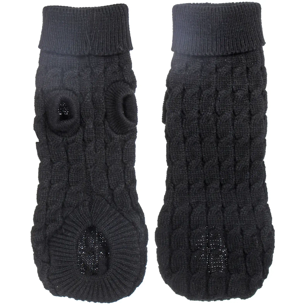 Кофта - свитер для мелких пород собак и кошек «BRO Style», косички, цвет черный, р S