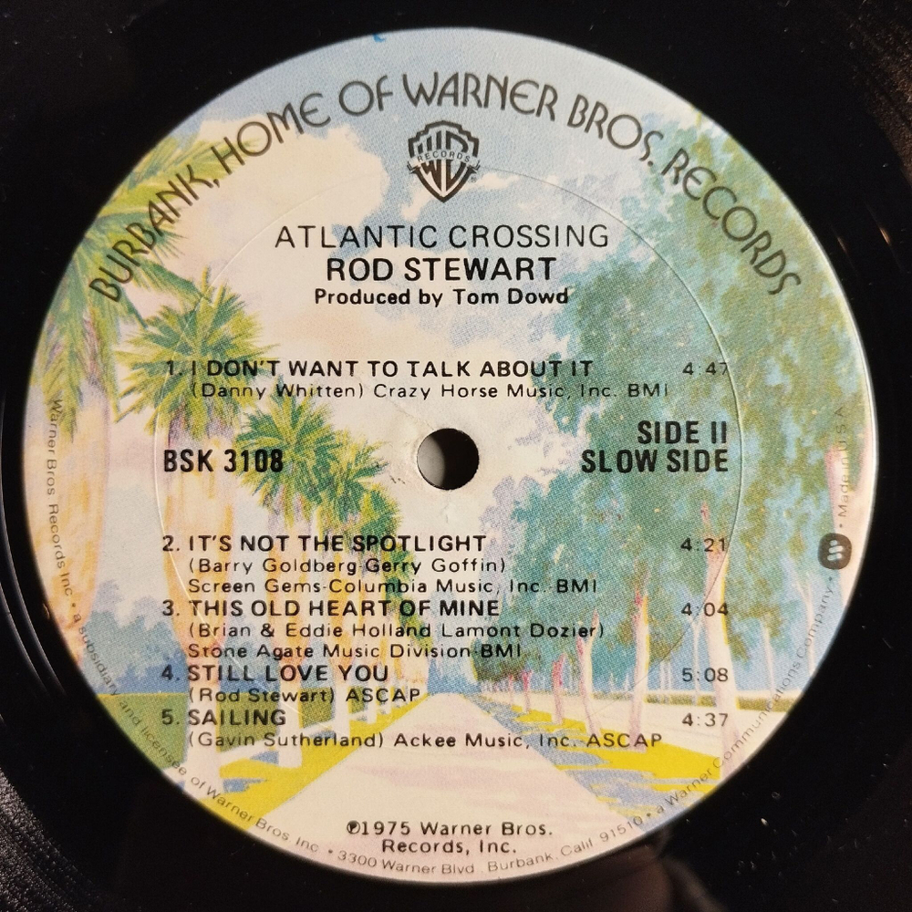 Винтажная виниловая пластинка LP Rod Stewart Atlantic Crossing (USA 1977)
