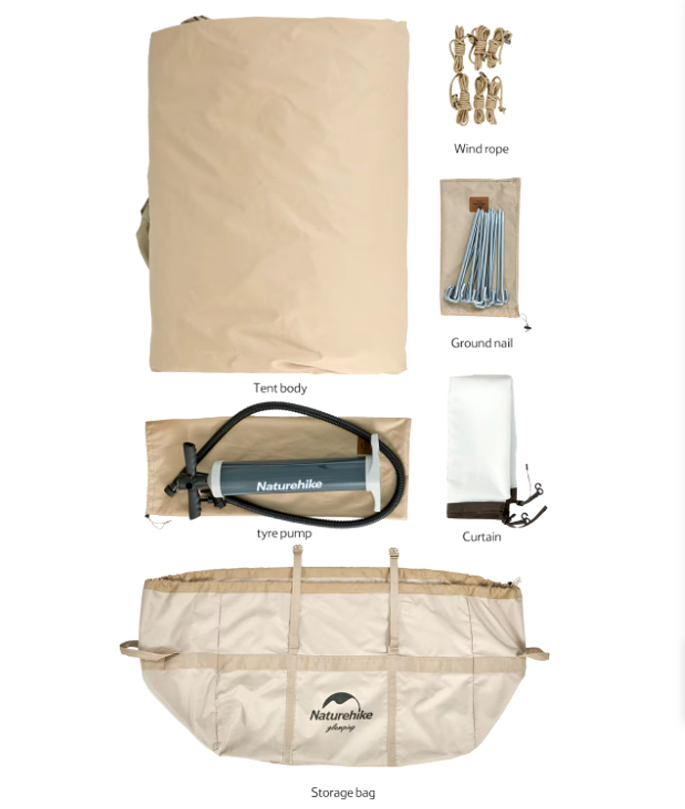 Палатка Naturehike надувная Extend Air 17.2 , цвет песочный