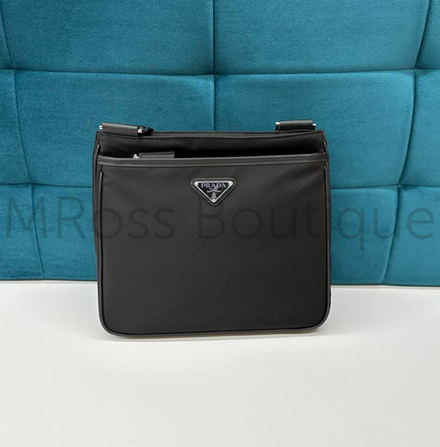 Мужская сумка Prada Re-Nylon черная на плечо