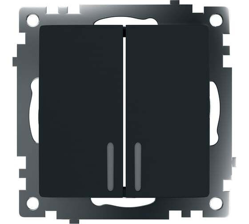 STEKKER Катрин Выключатель мех. СУ 2 кл. 10А индикатор черный GLS10-7102-05 39607