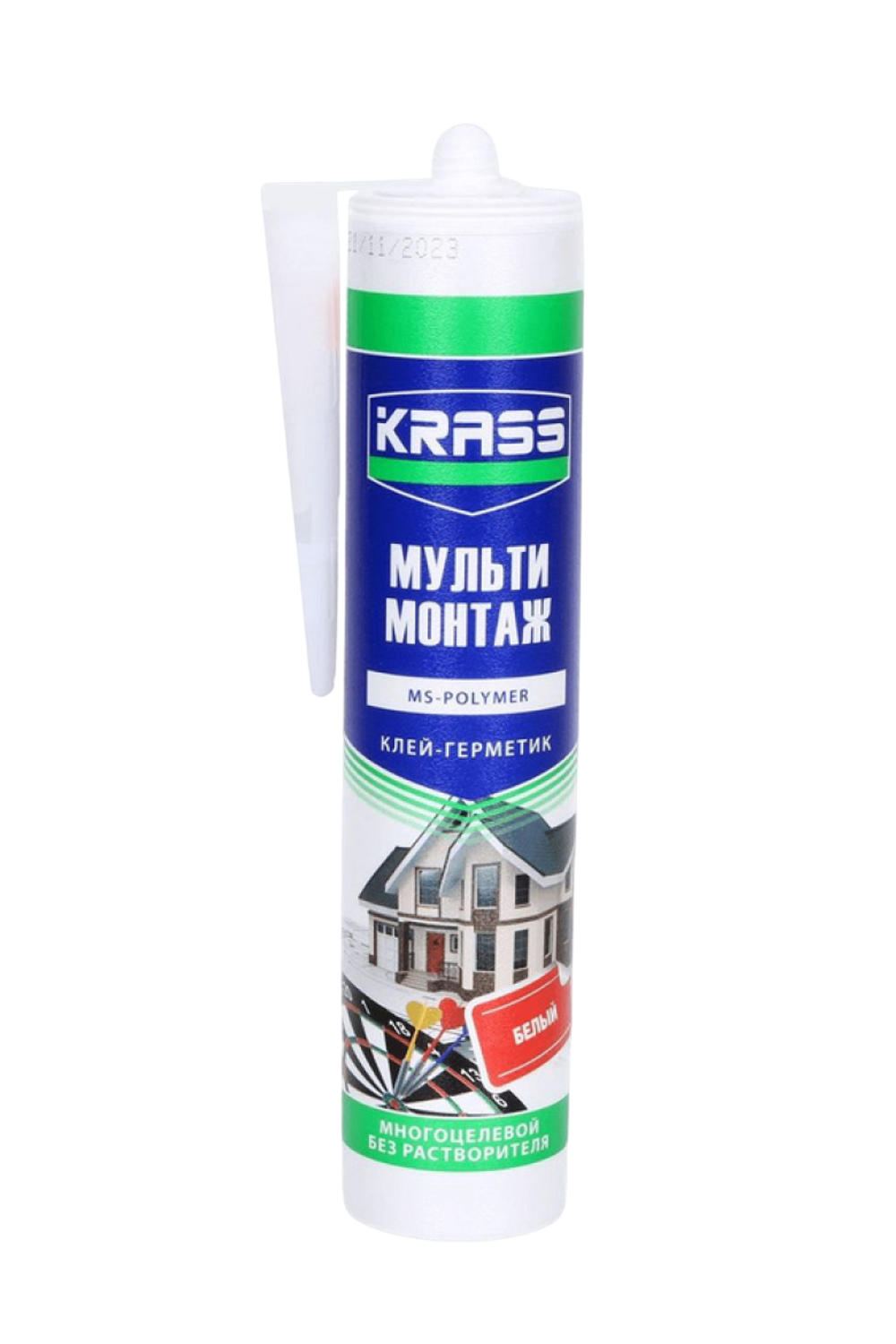 Герметик-клей KRASS полимерный Мульти Монтаж белый 280 мл