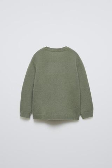 ZARA СВИТЕР ИЗ 100% КАШЕМИРА, ЗЕЛЕНЫЙ/СЕРЫЙ