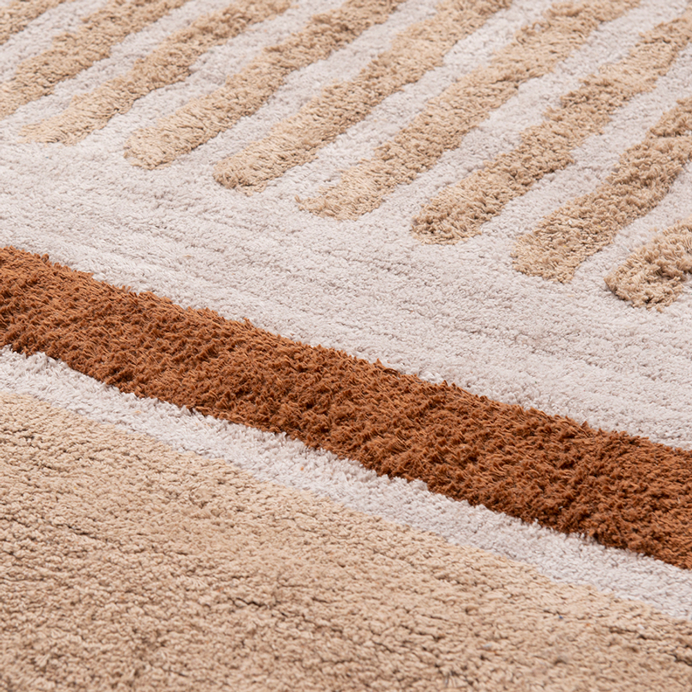 Ковер из хлопка с рисунком tulip garden бежевого цвета из коллекции terra, 120х180 см