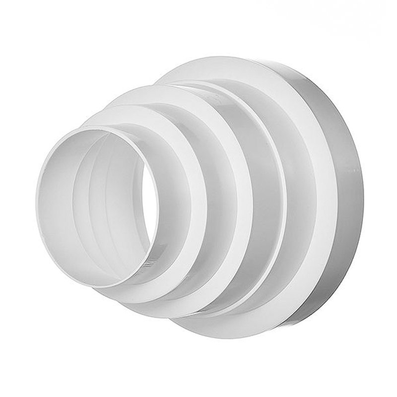 Переход пластиковый универсальный 80/100/120/150 мм, белый редуктор 80-150 мм