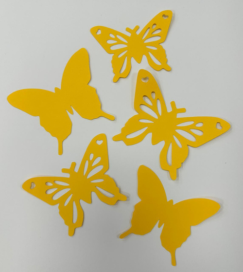 Декор бабочки, картон, желтый, 30 шт