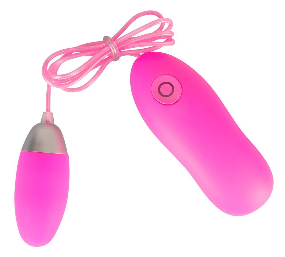 Розовое виброяичко Softie с проводным пультом управления (Цвет: розовый)