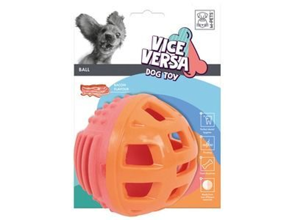 M-PETS Мяч для собаки с запахом бекона для лакомств Вайс Верса, диаметр 12.59 см