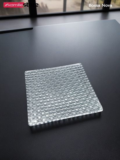 Блюдо квадратное 27,5 см стекло плетеная серия, Bossa Nova