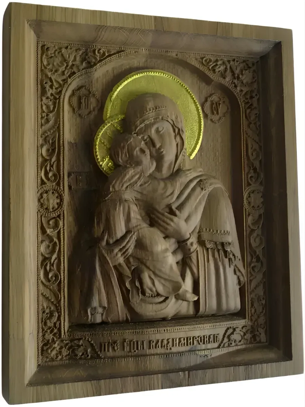 Освященная Владимирская икона Божией Матери из дуба средняя