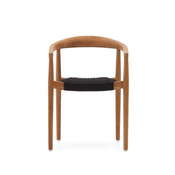 Ydalia Садовый стул из натурального тика и черной веревки