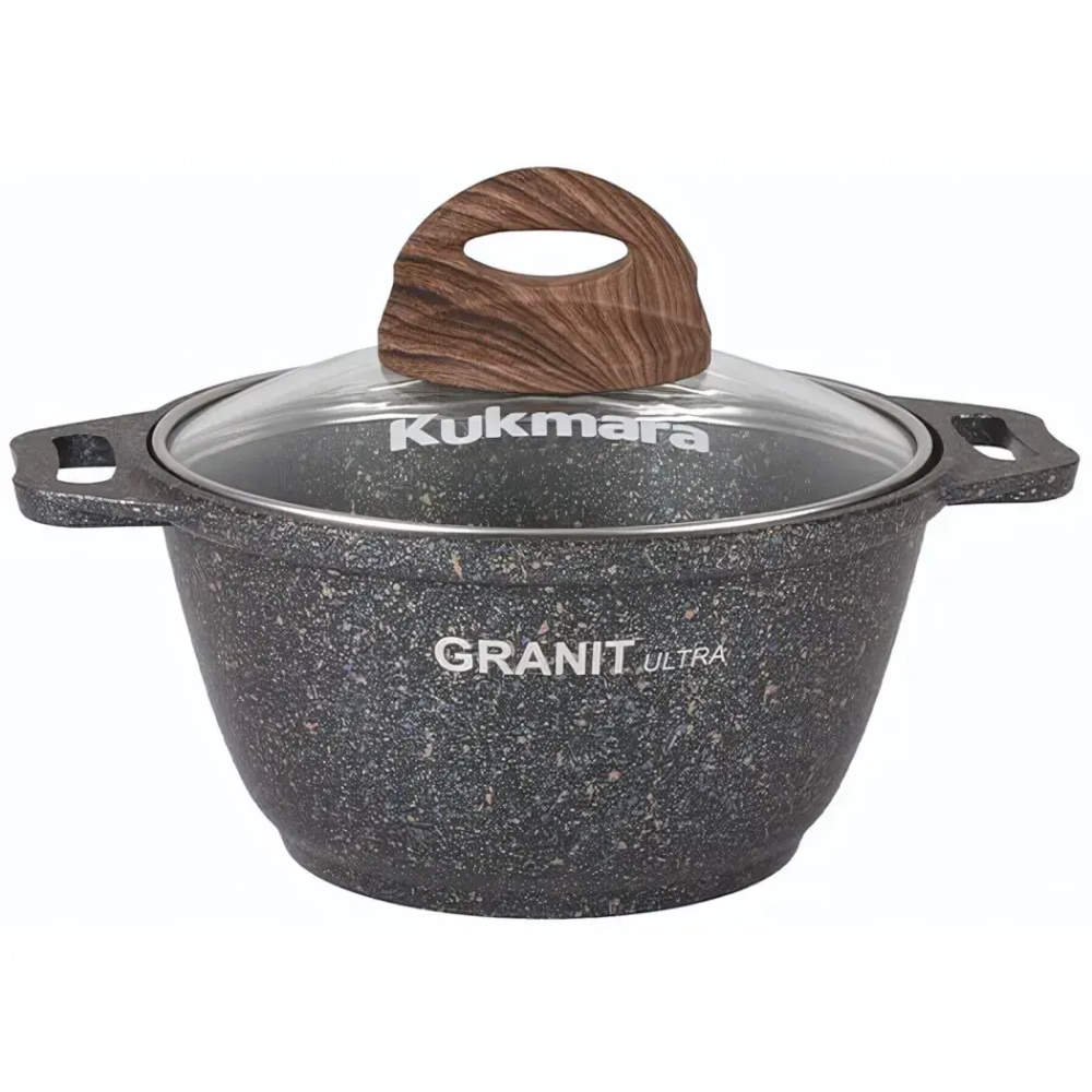 Кастрюля 1л «Granit ultra»(blue) со стеклянной крышкой кгг12а