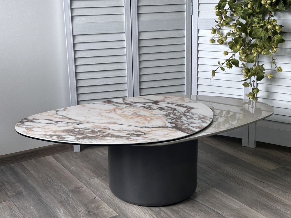 Стол М-City DISAUR Кофейный Никлас (Niklas) Tl-312 Испанская керамика,стекло, МДФ, темно-серый МДФ каркас