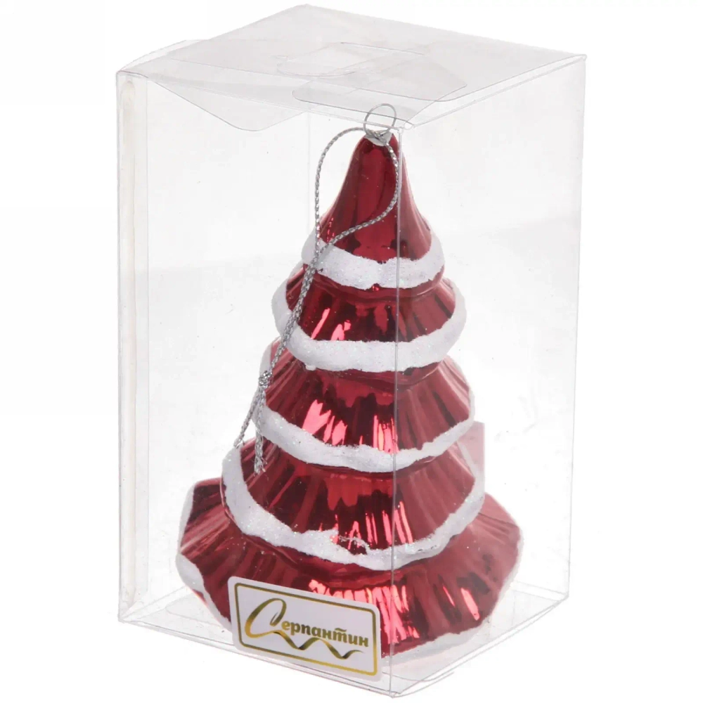 Ёлочная игрушка «Сказочная ёлка» 7*7*11,5 см, красный