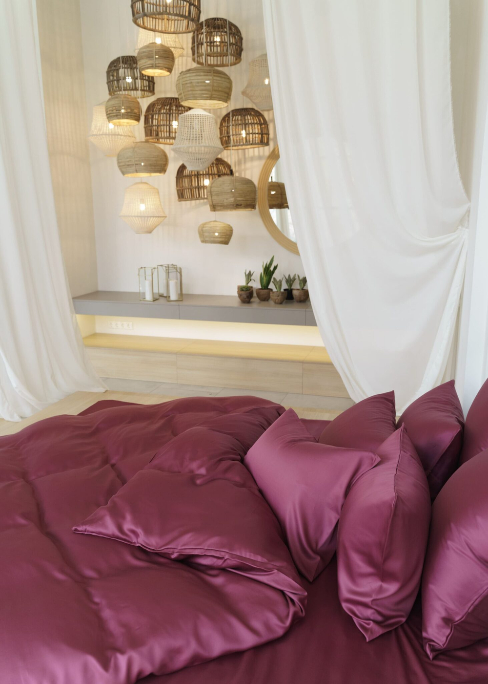 Наволочки 2шт 50x90 German Grass Purple Brilliant бордовые