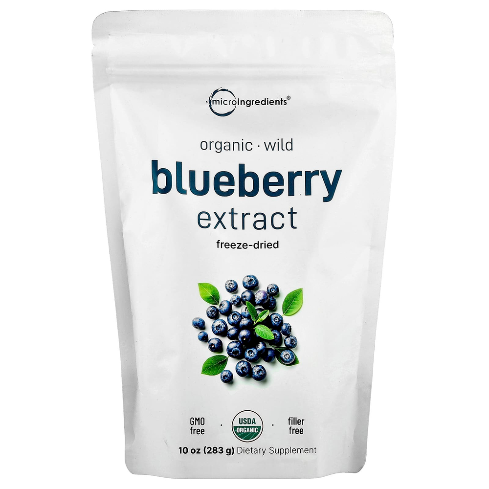 Micro Ingredients, Органический, лиофилизированный экстракт голубики, 283 г (10 унций)