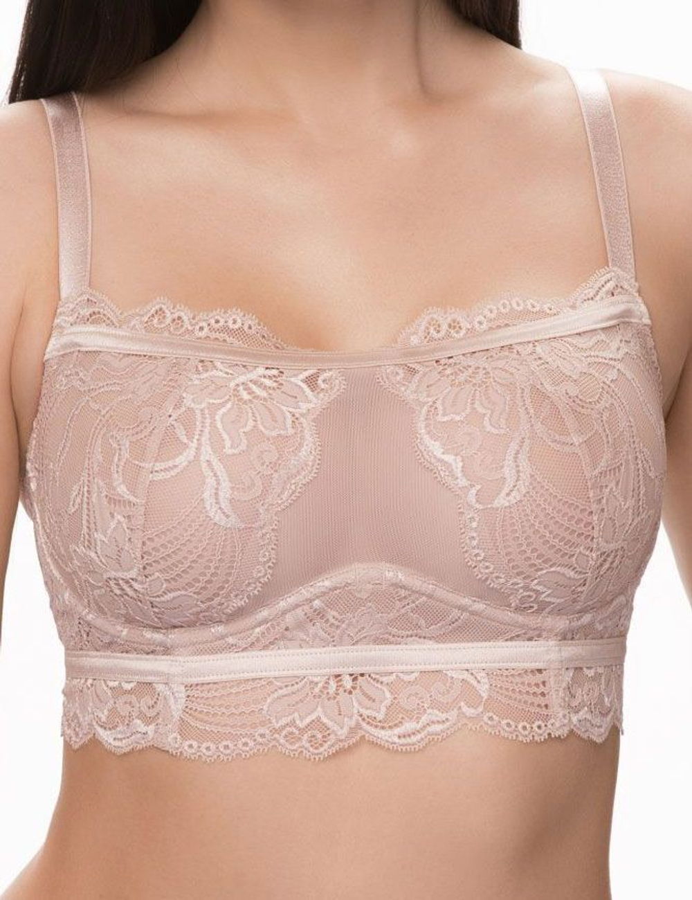 Кружевной бюстгальтер-бралетт Laura (Размер: 80C) (Цвет: пудровый)