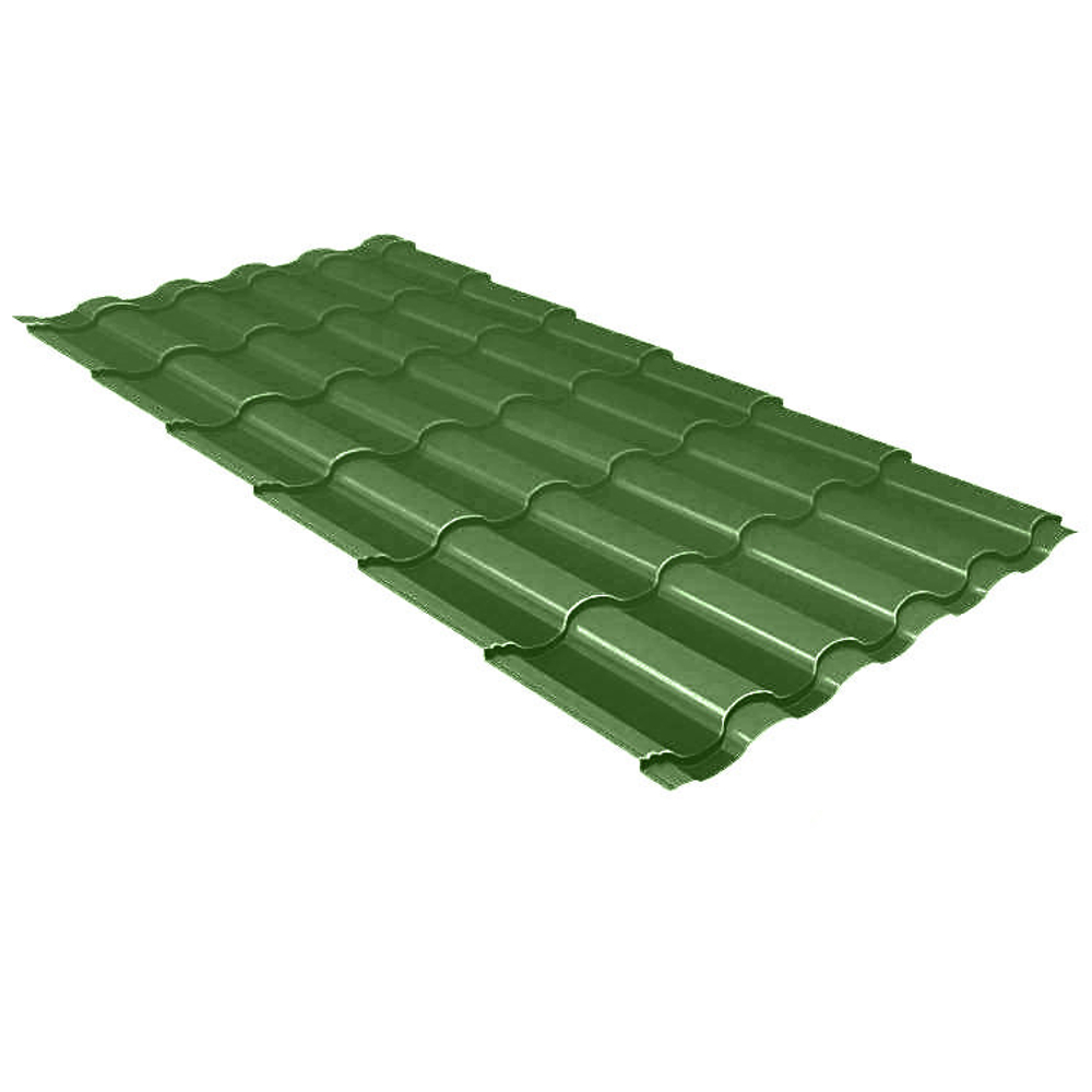 Металлочерепица Grand Line Optima Kredo Satin 0,5 мм RAL 6002 резка