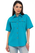 Рубашка Отличная (лён, бирюза) Diolche