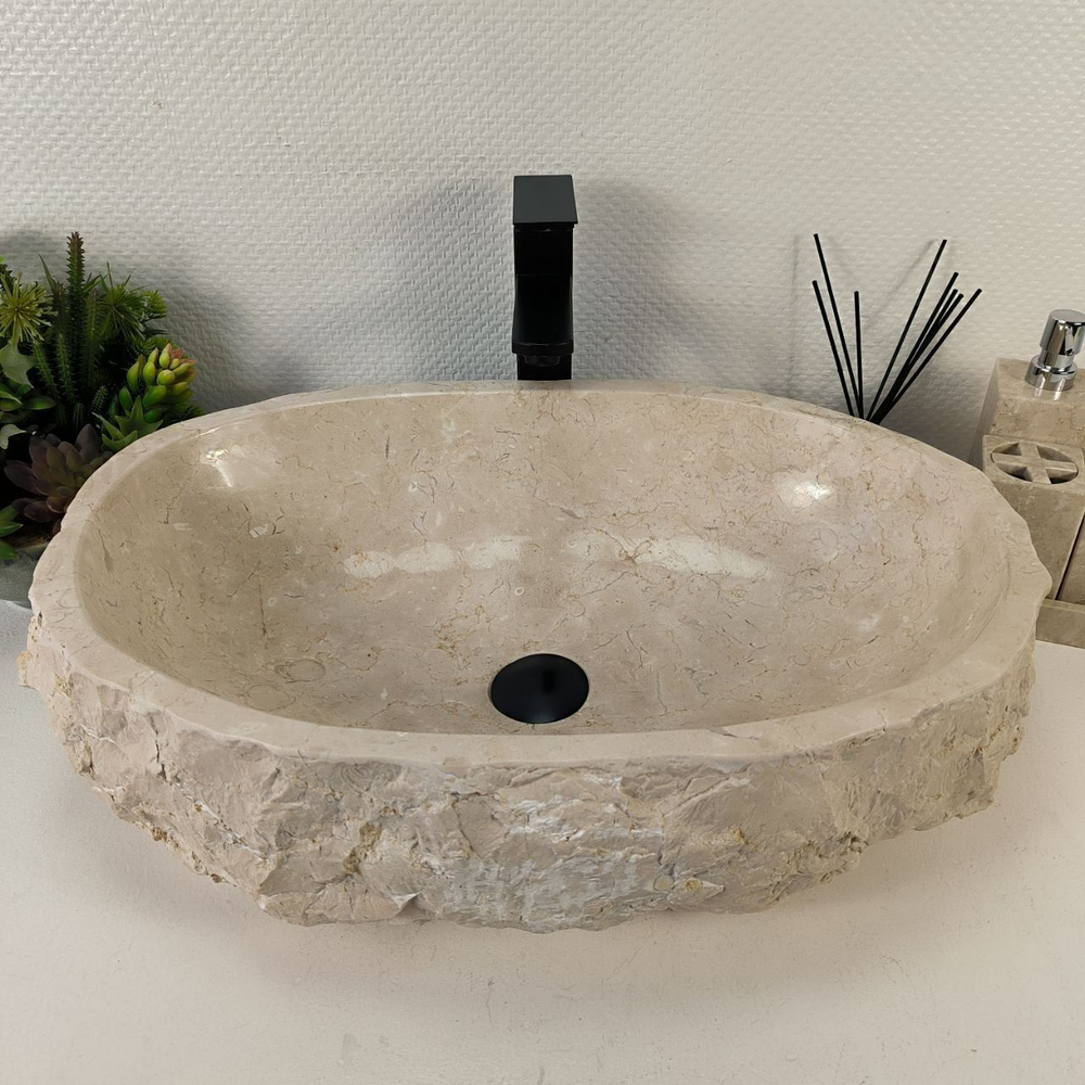 Каменная раковина из мрамора Erozy Cream EM-05553 (60*42*16) 0879 из натурального камня