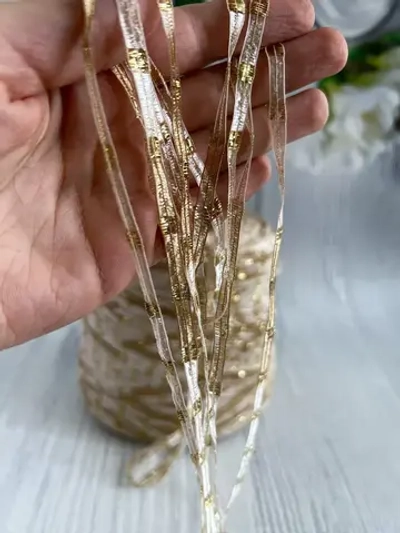 Пряжа ленточка плоская для вязания Binario Lurex