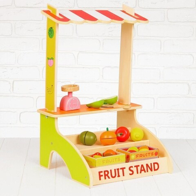 Игровой набор Лоток с фруктами, деревянные фрукты в комплекте