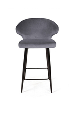 Стул полубарный Richard, бархат серый 27
