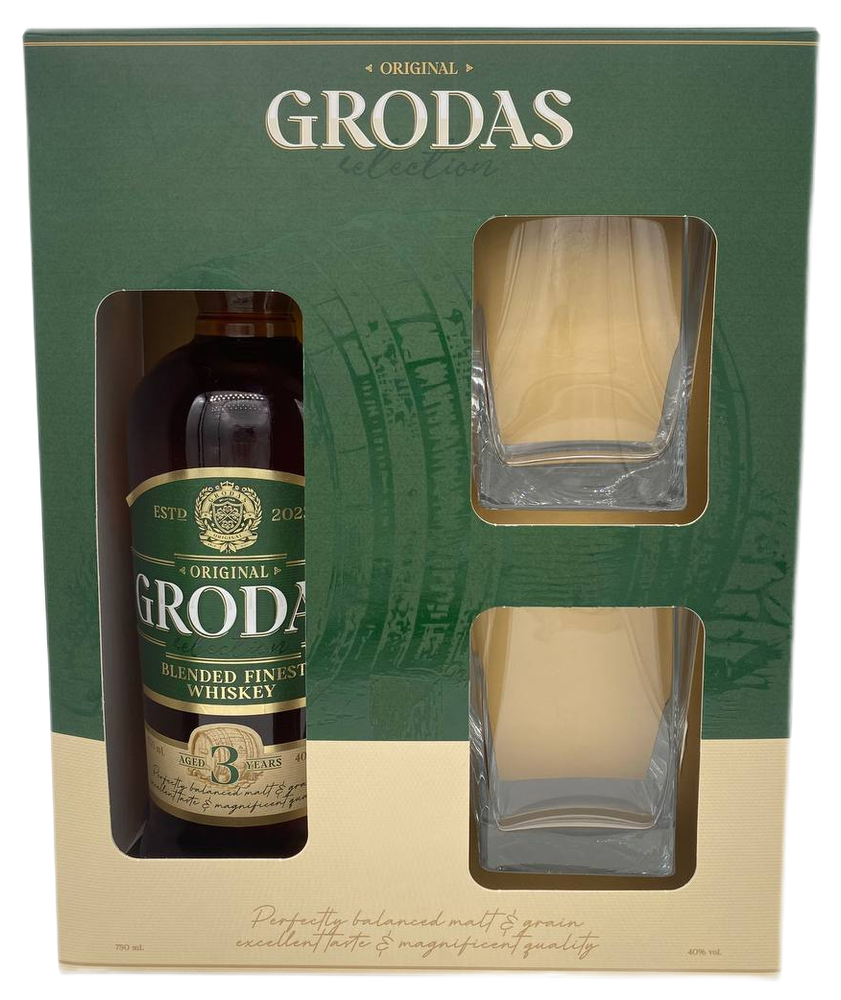 Виски Гродас Селекшн 0,75 п/у + 2 стакана Виски Гродас Селекшн 0,75 п/у + 2 стакана