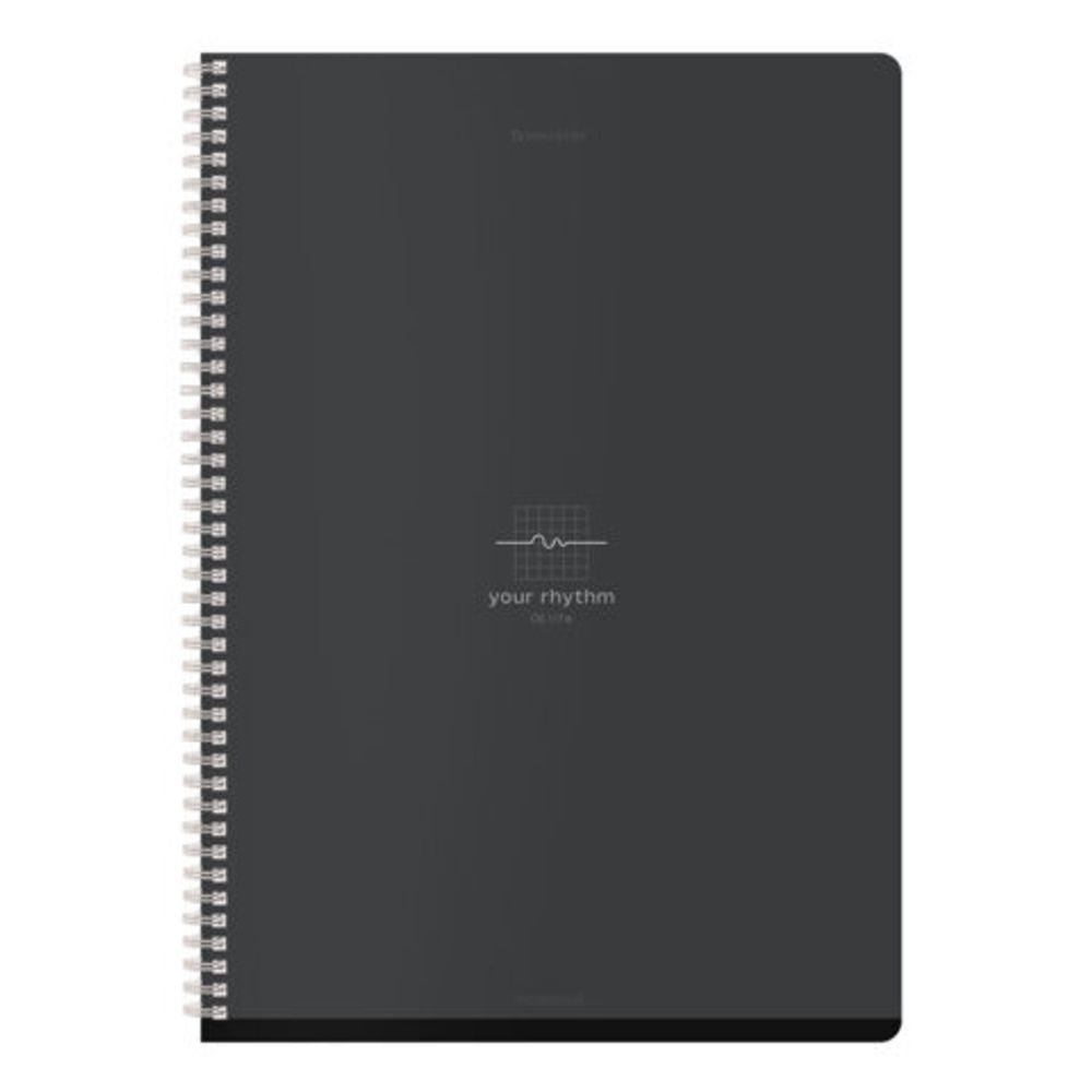 Тетрадь А4, 96 л., BRAUBERG, гребень, клетка, матовая ламинация, "Ритм" (микс в спайке), 405321