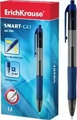 Ручка гелевая автоматическая 0,5 мм, синяя "SMART-GEL" (ErichKrause)
