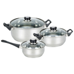 Набор посуды из нержавеющей стали 3 предмета: 2 кастрюли 2л и 2,8л, ковш 1,4л 981055