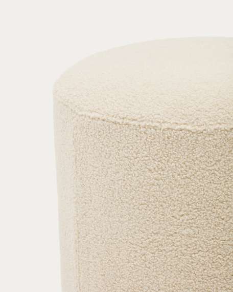 Пуф Kaeli Ø43х44 см со съемным чехлом из букле цвета экрю