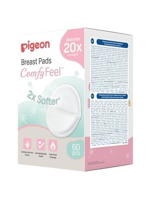 PIGEON Comfy Feel Breast Pads Вкладыши для бюстгралтера с алоэ, 60 шт в уп.